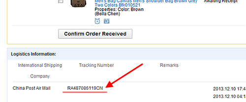 tracking number aliexpress