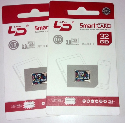 2 MicroSD карты объемом 16 и 32 Gb 10 класса фирмы L.Data