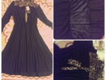 Черное платье с леопардовыми вставками