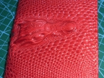 Красный кошелек с крокодилом из PU кожи