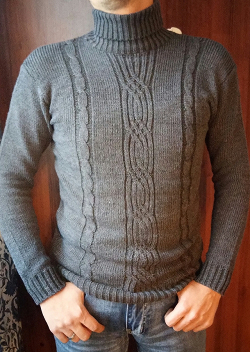 Мужской вязанный свитер-водолазка